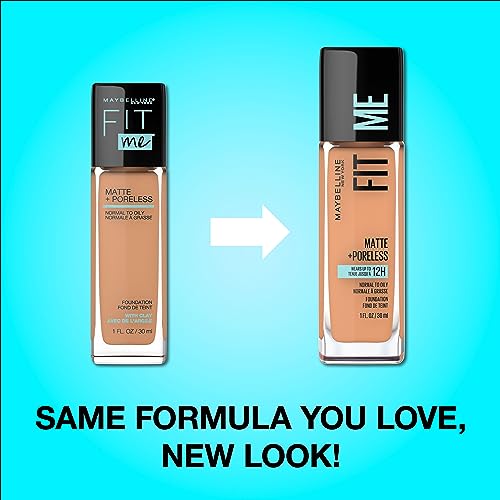 Maybelline New York Fit Me Matte Plus Pore Less Foundation, Classic Tan, 1 Fluid Ounce