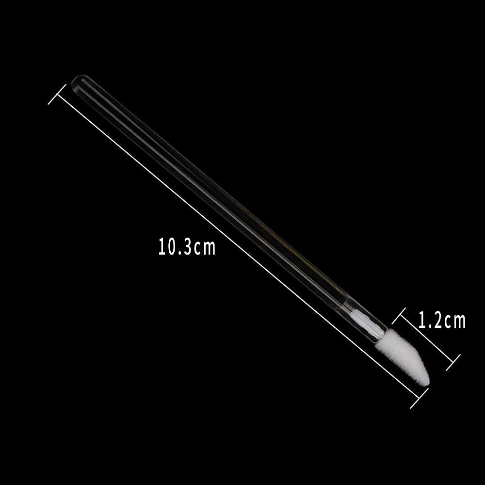 Mekupeu 300 Pieces Disposable Lip Brushes Lipstick Gloss Wands Applicator Makeup Tool Kits, Clear Handle