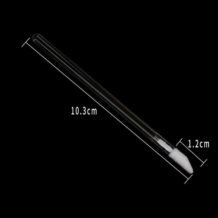 Mekupeu 300 Pieces Disposable Lip Brushes Lipstick Gloss Wands Applicator Makeup Tool Kits, Clear Handle