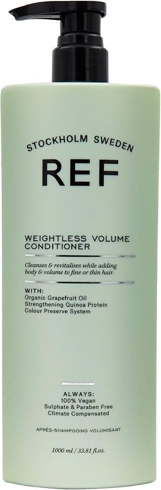 Ref Weightless Volume Conditioner 1000ml Light conditioner with natural extracts specially selected to protect, strengthen and detangle fine or thin hair.…