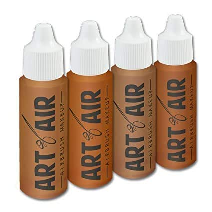 Art of Air 4pc TAN Complexion Professional Airbrush Cosmetic Makeup Set 1/2 oz bottles