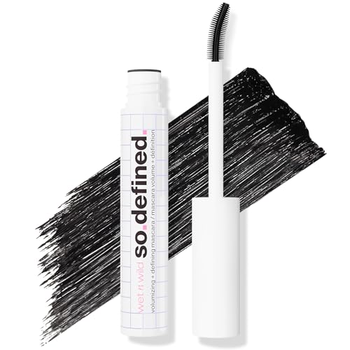 wet n wild So Defined Mascara, Volumizing & Lengthining with a Buildable Castor Oil-Infused Formula, Long-Lasting Clump-Free Application for Visibly lifted lashes, Vegan & Cruelty-Free - BLACK
