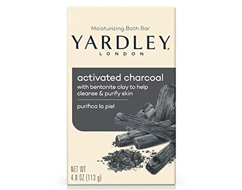 Yardley Activated Charcoal Bath Bar 4oz 3 Pack