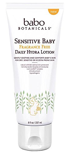 Babo Naturals Sensitive Baby Fragrance Free Daily Hydra Lotion (Pack of 2) With Safflower Seed Oil, Sunflower, Oat, Calendula, Shea Butter, Chamomile, Kudzu, Jojoba and Watercress, 8 fl. oz. each