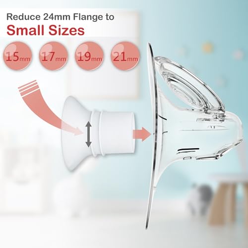 Nenesupply 19mm Flange Insert Compatible with Elvie Flange Pump Parts Elvie Stride Flange Momcozy Medela Flange Spectra Willow Reduce 24mm to 19mm Use as Elvie Inserts Medela Insert Momcozy Insert
