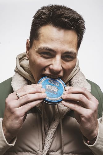 REUZEL Blue Pomade, Strong Hold, Water Soluble, Vanilla Wood, 4 Oz