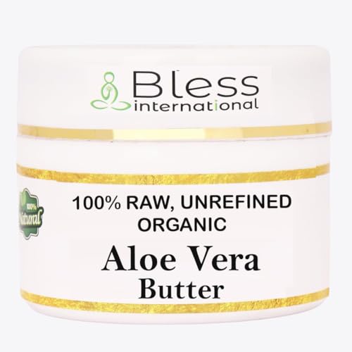 Organic Raw Aloe Vera Butter 100% Pure,Natural & Unrefined| Skin Moisturizer For Face, Body & Hair| 4 OZ/115 GM Ivory/White Grade A | DIY Creams, Balms, Lotions, Soaps| Softens Dry & Tough Skin