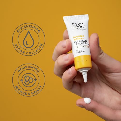 By Nature Eye Cream - Manuka Honey, Collagen, and Probiotics - Hydrating Under Eye Cream for Dark Circles - Skincare from New Zealand - .5oz