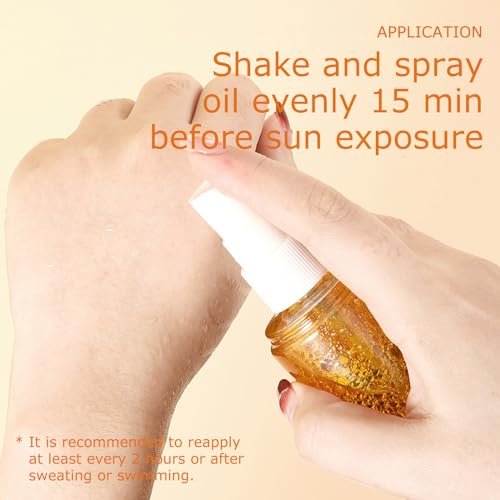 KYDA Oil Sunscreen Spray, Glow Oil Sunscreen Mist SPF 50, Lightweight Hydration Refreshing Sun Protect Spray, Broad Spectrum UVA/UVB Protection