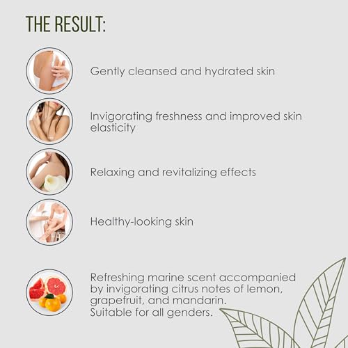 ECOLATIÈR Sea Minerals & Matcha Body Wash - Natural Body Wash for Women & Men, 97.5% Natural Ingredients, Detoxifying & Hydrating Cleanser for Sensitive Skin, Gentle & Nourishing Care, 20.3 Fl Oz