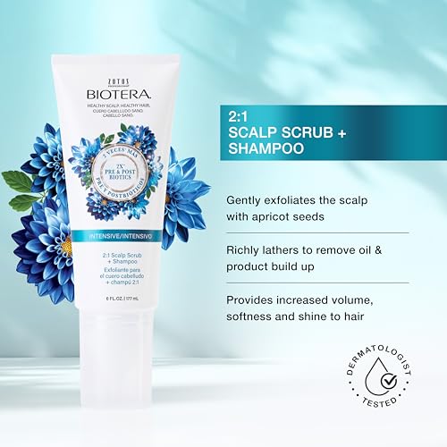Biotera Intensives 2:1 Scalp Scrub + Shampoo | Vegan & Animal Test Free | Paraben & Sulfate Free | Color-Safe | 6 Fl Oz