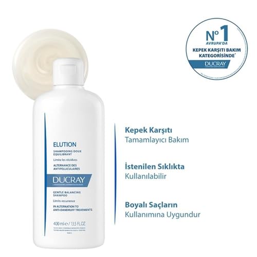 Ducray Elution Rebalancing Shampoo, 13.5 Fl Oz