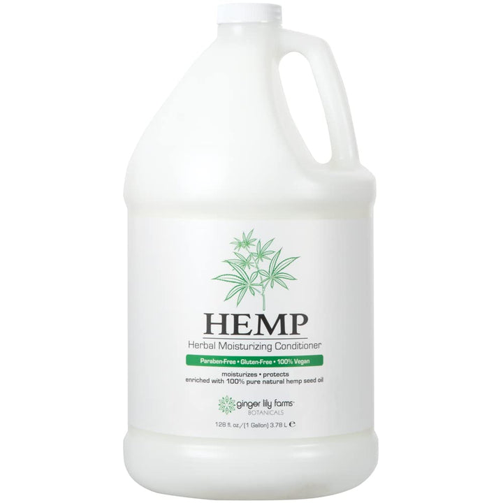 Ginger Lily Farms Botanicals HEMP Herbal Moisturizing Conditioner, Enriched with 100% Pure Natural Hemp Seed Oil, 100% Vegan & Cruelty-Free, 1 Gallon Refill