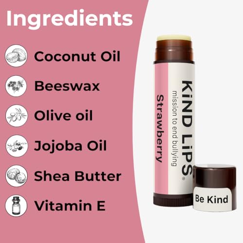 Organic Lip Balm Variety 5 Pack - Moisturizing, Natural, Cruelty-Free for Dry Lips