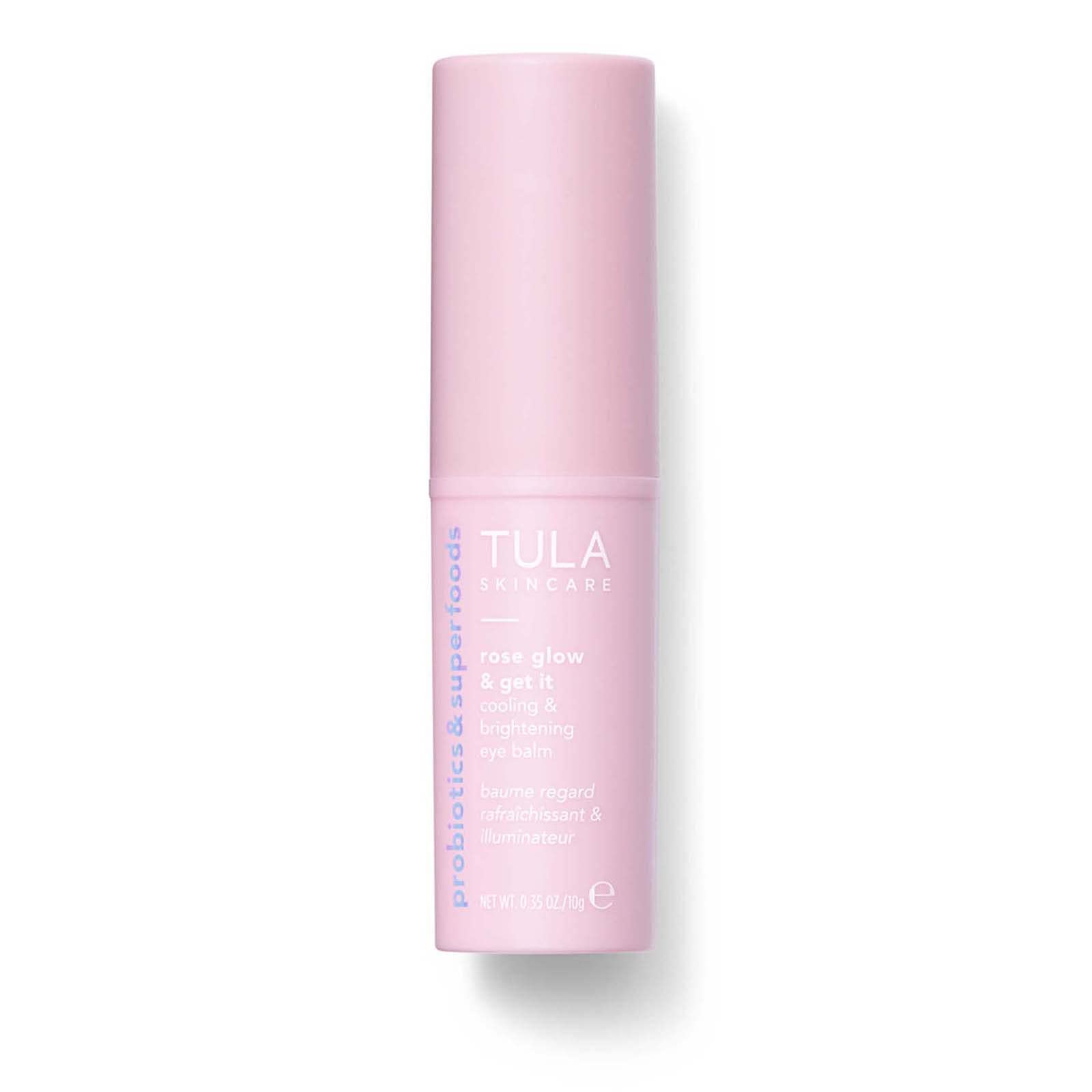 TULA Probiotic Skin Care Rose Glow & Get It Cooling & Brightening Eye Balm | Dark Circle Under Eye Treatment, Instantly Hydrate and Brighten Undereye Area, Perfect to Use On-the-go | 0.35 oz