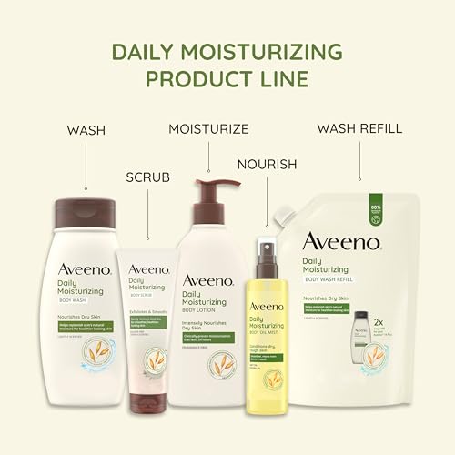 Aveeno Daily Moisturizing Body Oil, Body Mist for Dry Skin with Oat Oil and Jojoba Oil, Nourishing Body Spray with a Hypoallergenic Formula, 6.7 FL OZ