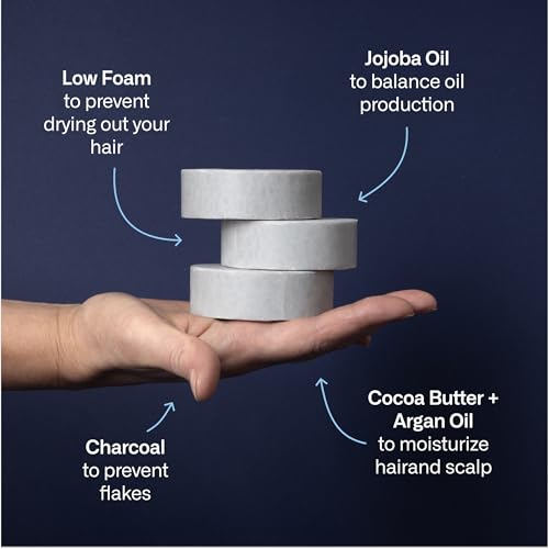 Modern Mammals Light Shampoo Bar - Gentler Wash for Better Hair, Minimalist Hair Care for Men, Low Lather, Conditioner, Sensitive Scalps, No Poo, Vegan, Natural Ingredients, Fragrance-Free (2.4oz Bar)