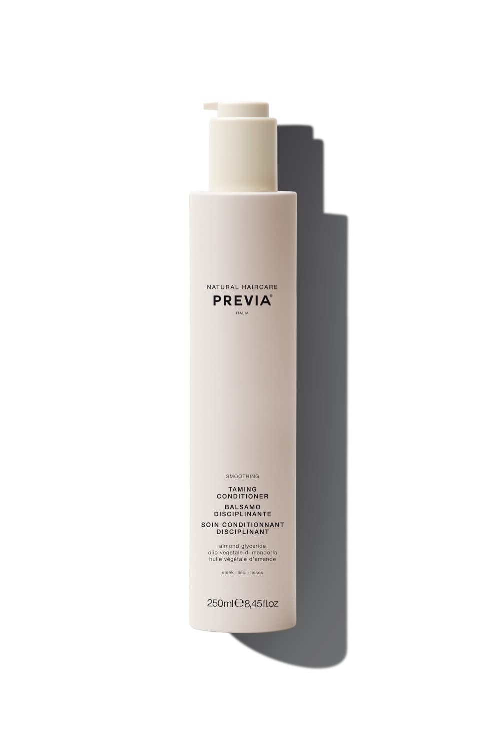 PREVIA Smoothing Taming Conditioner | Anti-Frizz Deep Conditioning with Almond Extract | Vegan, Sulfate-Free, Hydrating Formula for Soft, Manageable Hair & Frizz Control - 8.45 oz