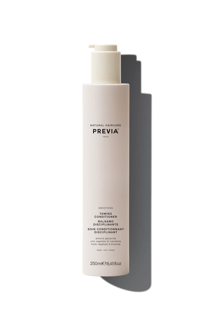 PREVIA Smoothing Taming Conditioner | Anti-Frizz Deep Conditioning with Almond Extract | Vegan, Sulfate-Free, Hydrating Formula for Soft, Manageable Hair & Frizz Control - 8.45 oz