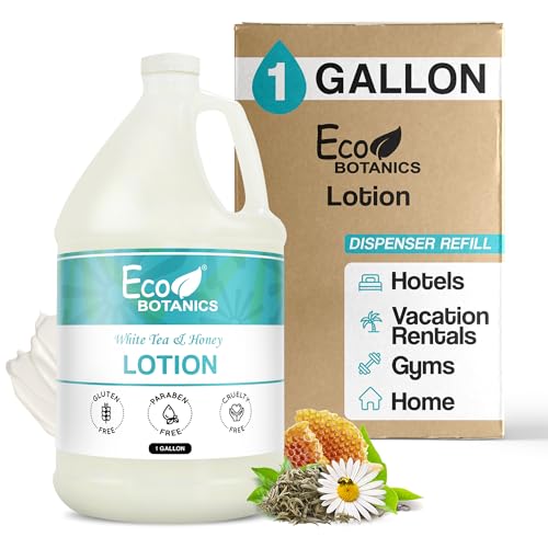 1-Shoppe Terra Pure Eco Botanics Natural Lotion with Raw Honey & White Tea | Gallon Jug Bulk Toiletries for Airbnb, Vacation Rentals, and Home Bathroom | Refill For Soap Dispensers