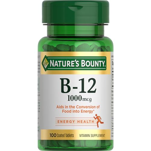 Vitamin B12 by Nature's Bounty, Vitamin Supplement, Supports Energy Metabolism and Nervous System Health, 1000mcg, 100 Tablets