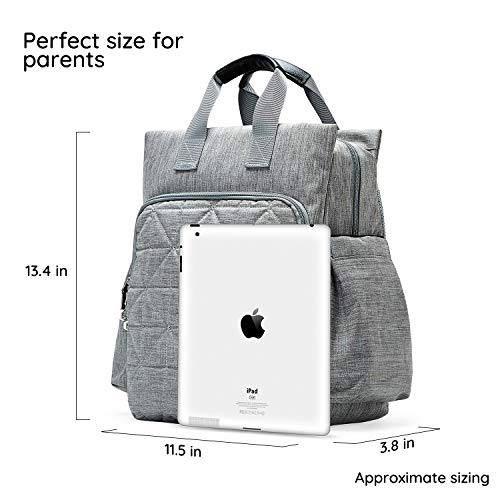SoHo Kenneth Diaper Backpack 6Pc Set Tote Bag, Gray