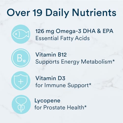 SmartyPants Multivitamin for Men, Gummies: Omega 3 Fish Oil (EPA/DHA), Methylfolate, CoQ10, Vitamin D3, C, Vitamin B12, B6, A, K & Zinc for Immune Support, Biotin, 180 Gummies (30 Day Supply)