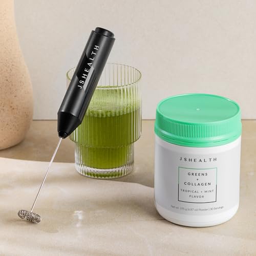 JSHealth Super Greens Powder - Greens & Collagen Powder - Superfood Powder with Marine Collagen Peptides, Vitamins & Veggies, 30 Servings