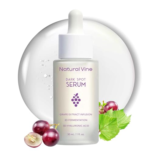 Natural Vine Dark Spot Serum: Dark Spot Remover for Face - Vitamin C Alternative More Effective than Vitamin C with Grape Extract Fermentation Complex Hyaluronic Acid for Brighter Even Skin Tone 30mL