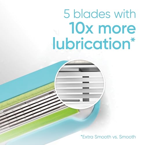 Gillette Venus Extra Smooth Pink Women's Razor, Pivoting Razor Head, 5 Blades for an Extra Smooth Shave, Handle + 3 Blade Refills