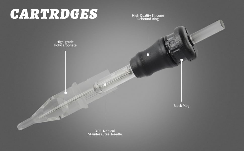 Zombee Disposable Tattoo Needle Silicon Cartridge 20Pcs (1207CM)