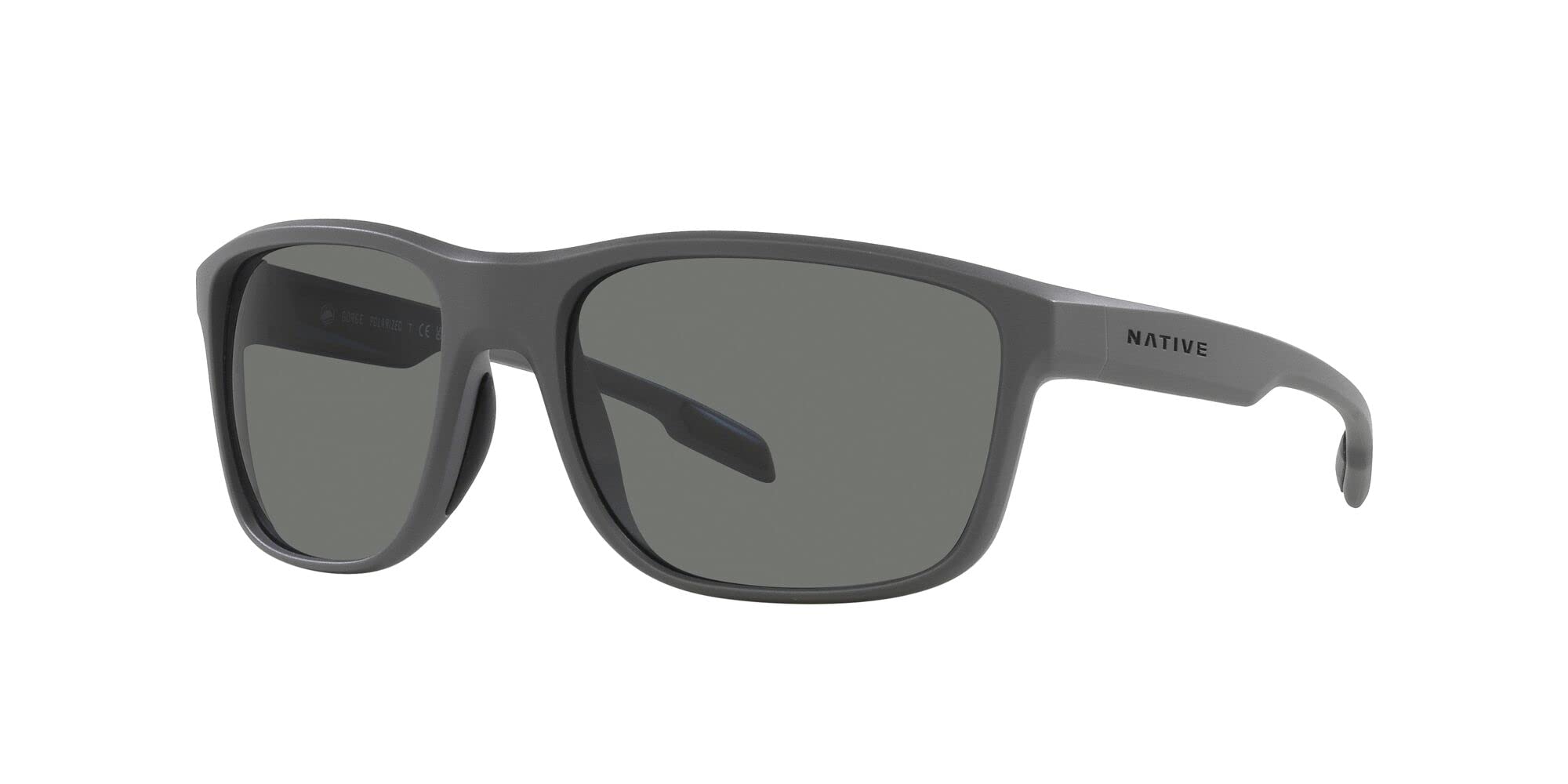 Native XD9040 Gorge Sunglasses, Matte Grey/Grey Polarized, 59 mm
