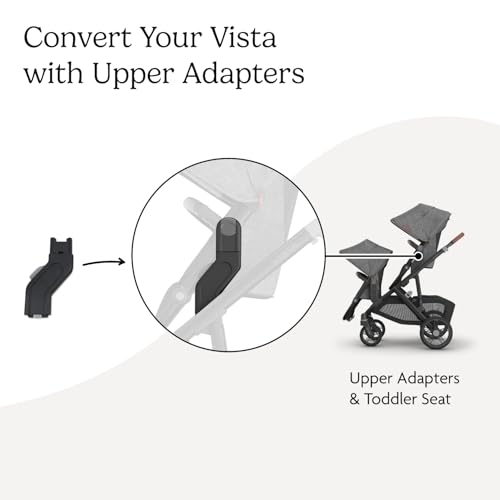 UPPAbaby Upper Adapter for Vista, Vista V2, and Vista V3 Strollers/ Compatible with Bassinet, Toddler Seat, Aria, Mesa V2, or Mesa Max Infant Car Seats / Quick + Secure Attachment / 1 Set