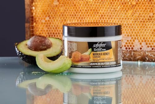 Sofn’free Leave-In Conditioner with Manuka Honey & Avocado Natural Hair Butter and Hair Moisturizer for Coily & Curly Hair - 11 Fl Oz (Pack of 1)
