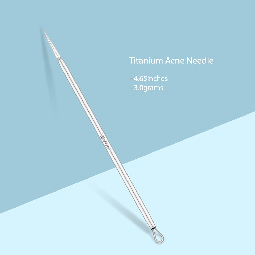 ZIZZON Titanium Lancet Needle Acne Blackhead Remover Pimple Extractor Popper Tool