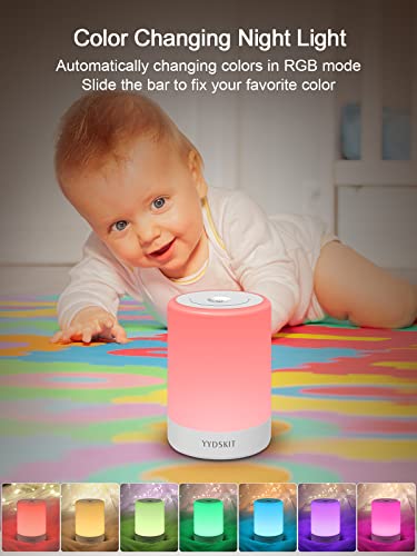 YYDSKIT Baby Night Light, Nursery Night Lamp for Breastfeeding, Portable Nightlight for Kids Toddlers Bedroom, Warm & Soft Bedside Lamp, Touch Control, Rechargeable, Lasting Up to 100Hours