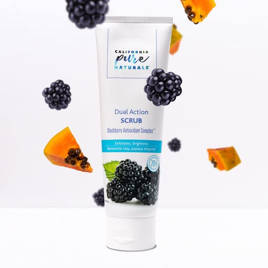 California Pure Naturals Dual Action Scrub. Exfoliating Face Wash For Soft & Polished Skin (4.0 Oz)