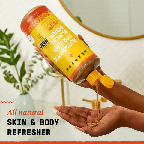 Alaffia - Authentic African Black Soap, Tangerine Citrus, 32 Ounces