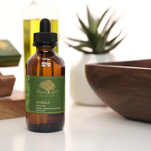 Liquid Gold Inc - 4 oz with dropper - Premium Marula Oil - GLASS BOTTLE 100% Pure Cold Pressed Natural Organic