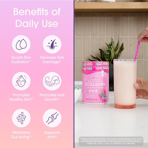 Obvi More Than Collagen Powder | Supports Healthy Hair, Skin, Nails, Joints, Gut | Grass-Fed Multi Collagen Supplement with Hyaluronic Acid, Biotin, Keratin | Fruity Cereal, 30 Servings