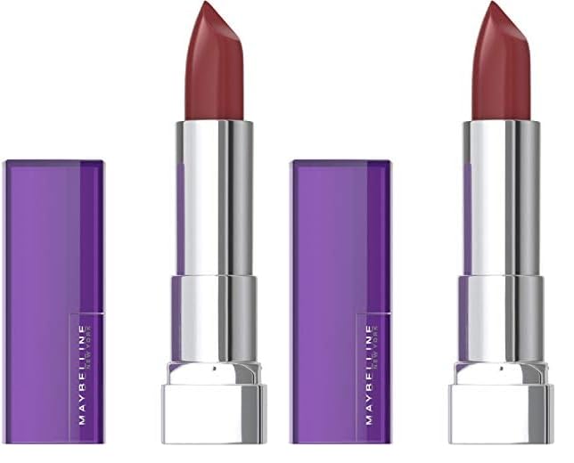 Maybelline Color Sensational Lipstick, Lip Makeup, Cream Finish, Hydrating Lipstick, Nude, Pink, Red, Plum Lip Color, Plum Paradise, 0.15 oz; (Packaging May Vary) (Pack of 2)