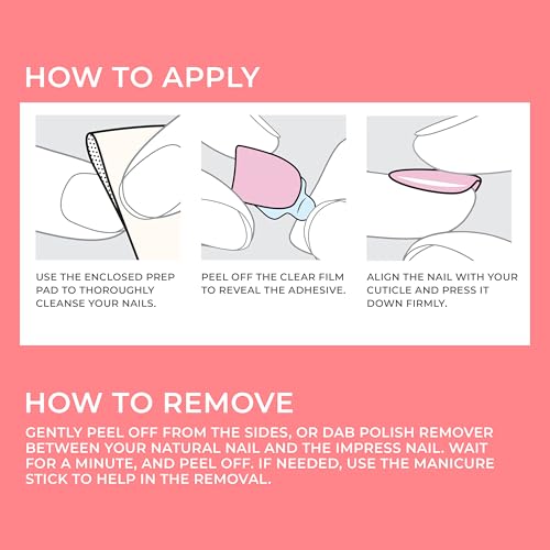 KISS imPRESS Color Press-On Manicure, Gel Nail Kit, PureFit Technology, Short Length, ââ‚¬Å“Frostingââ‚¬Â, Polish-Free Solid Color Mani, Includes Prep Pad, Mini File, Cuticle Stick, and 30 Fake Nails