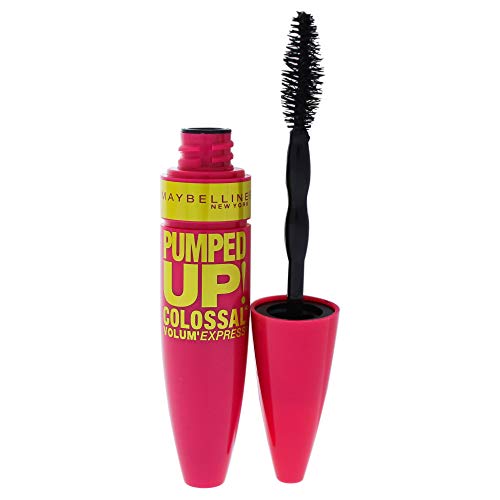 Maybelline Volum' Express Pumped Up Colossal Mascara, Washable Formula Infused with Collagen for Up To 16x Lash Volume, Glam Black, 1 Count