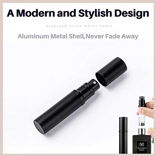 UULANFA Portable Mini Refillable Perfume Atomizer Bottle Empty Pocket Size Cologne Sprayer for Travel 5ml (Y-Black)