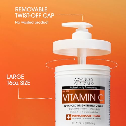 Advanced Clinicals Vitamin C Body Lotion + Potent Vitamin C Serum 2pc Bundle | Face Serum & Body Cream Brightening Skin Care Set & Kits For Wrinkles, Dark Spots, Dry Skin, & Uneven Skin Tone, 2-Pack