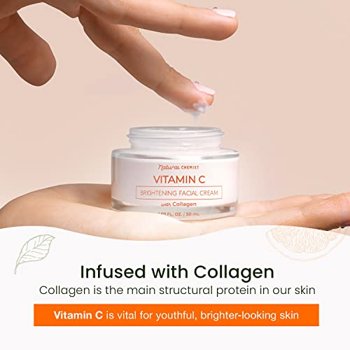 Natural Chemist Vitamin C & Collagen Daily Face Moisturizer - Firming, Reduces Fine Lines & Wrinkles, Brightening, Dermatologist Tested, Cruelty Free Korean Skin Care For All Skin Types - 1.69 fl. oz