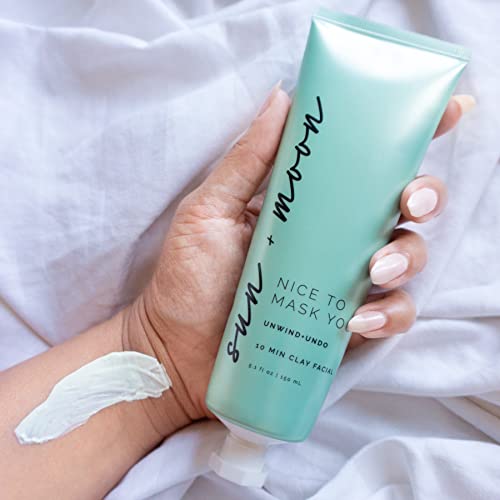 Sun + Moon Nice to Mask You Unwind + Undo 10 Min Clay Facial with Kaolin Clay & Rose, 5.1 fl oz