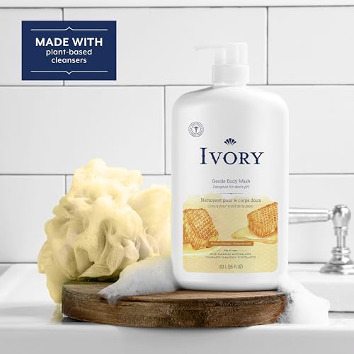 Ivory Body Wash Gentle, Free of dyes, parabens, and phthalates, Honey Scent, 35 oz