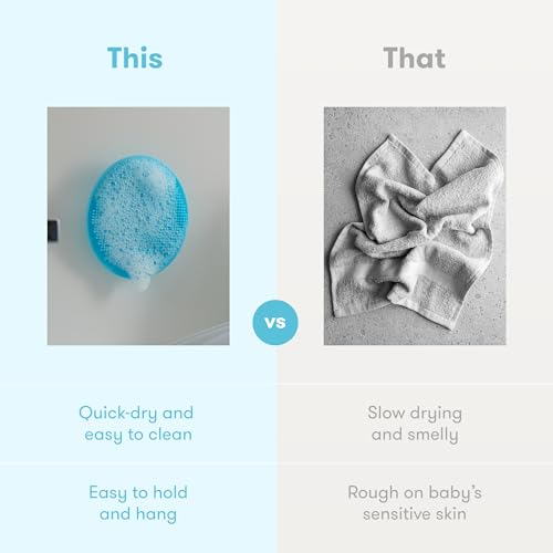 Frida Baby DermaFrida The SkinSoother Baby Bath Brush, Cradle Cap Brush for Babies, Baby Essential for Dry Skin, Cradle Cap Treatment and Eczema, 2 Pack