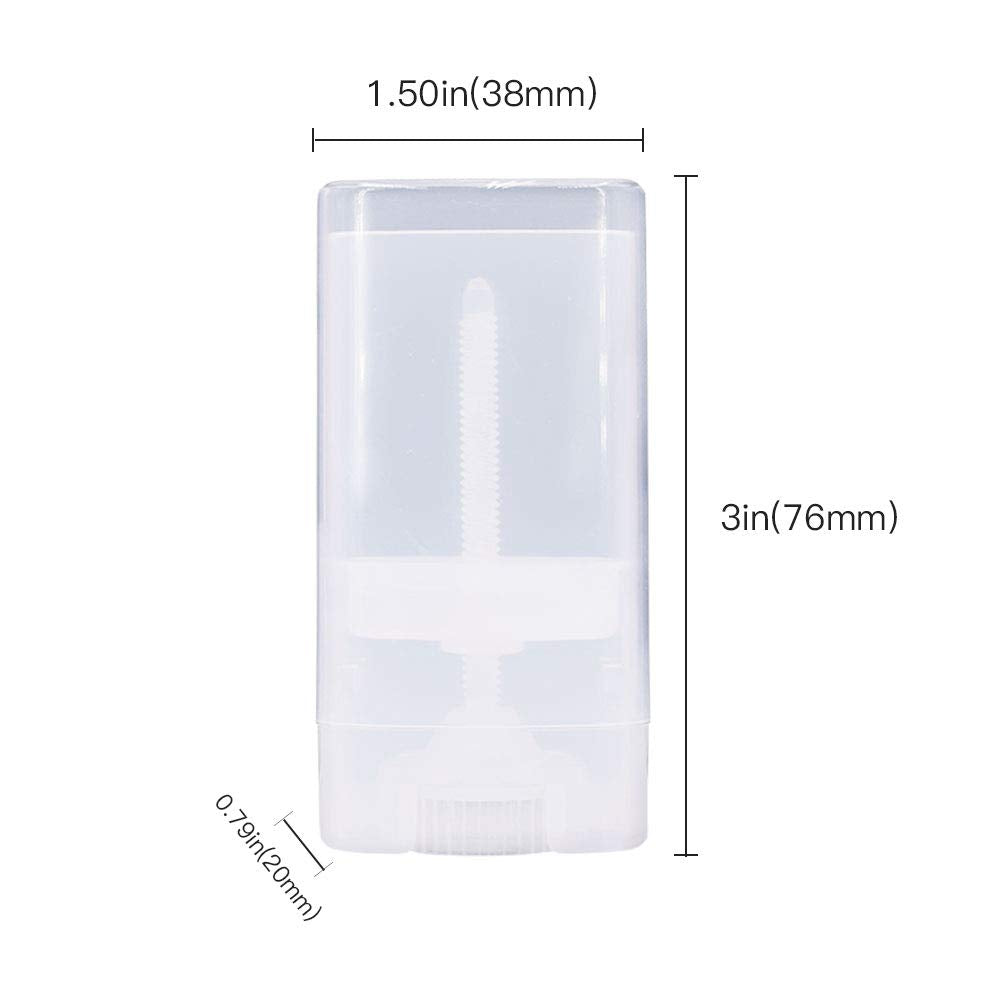 30 Pcs : Healthcom Deodorant Containers New Empty Oval Lip Balm Tubes Clear Plastic Deodorant Container,15ml,30 Pcs,Transparent